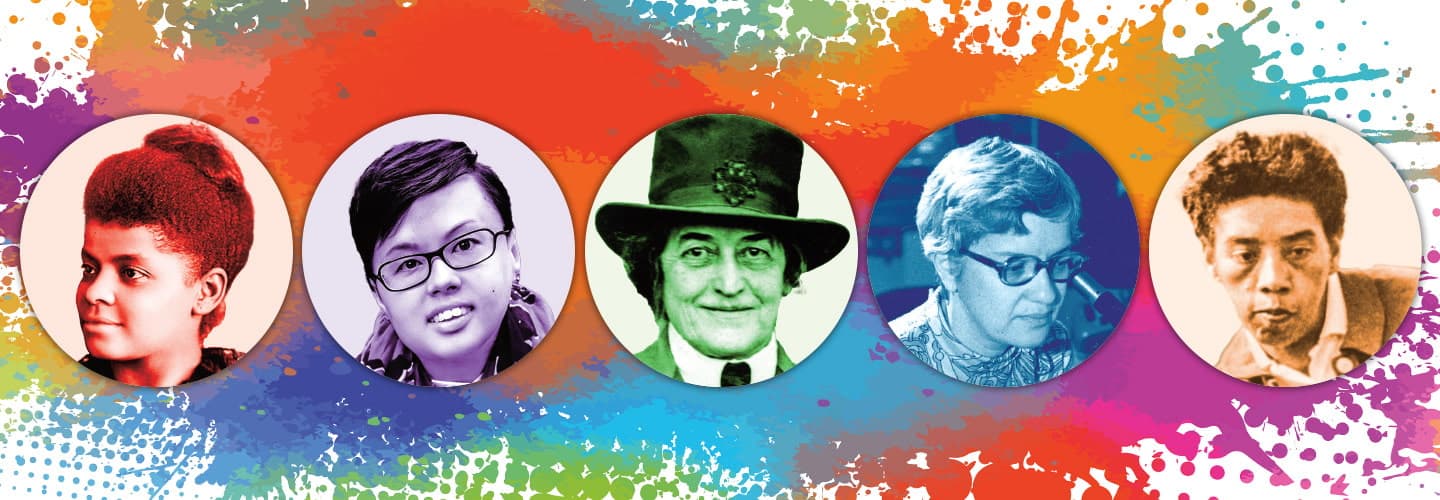 Image of five transformative females throughout history